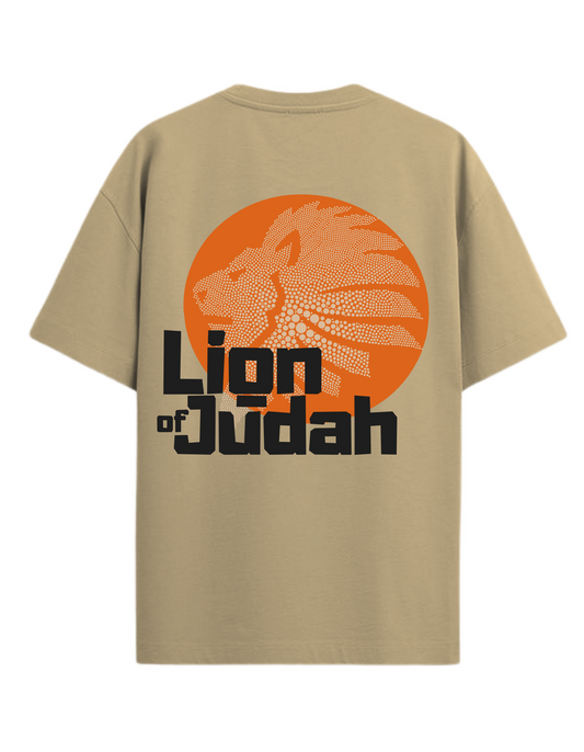 Oversized Lion of Judah Tshirt - Sand colour